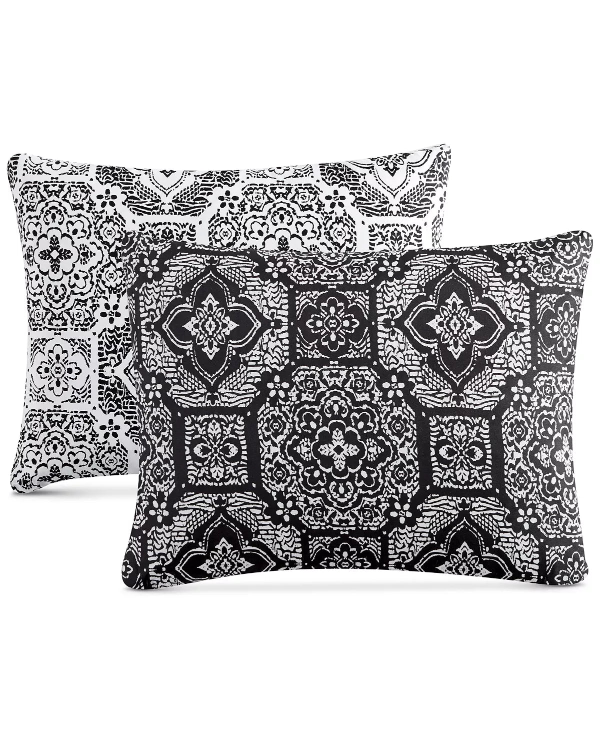 Amalie Reversible 12-Pc. Comforter Set - Charcoal/White