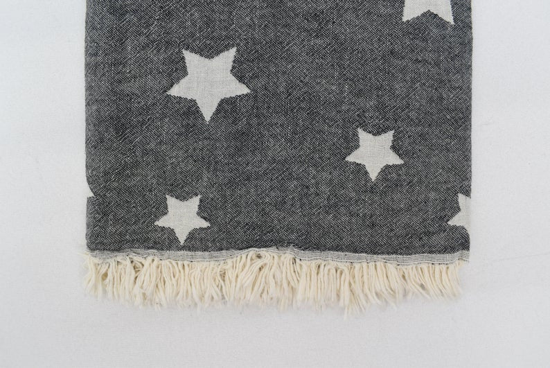STAR BLACK TURKISH TOWEL