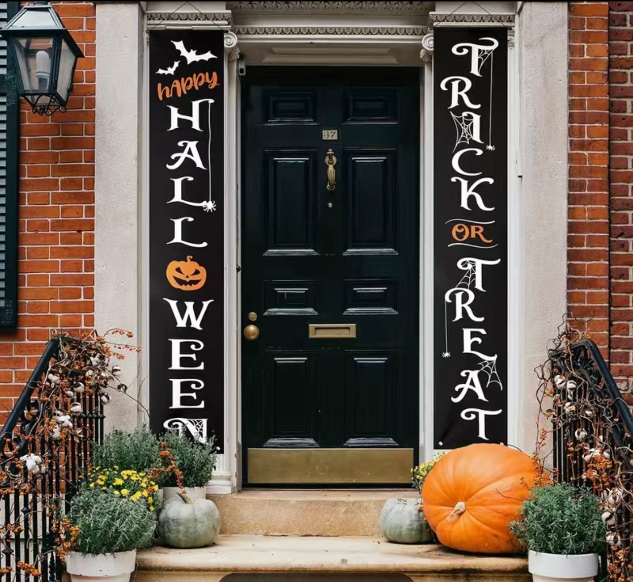Happy Halloween Trick or Treat Door Welcome Sign Banner - 2 pieces