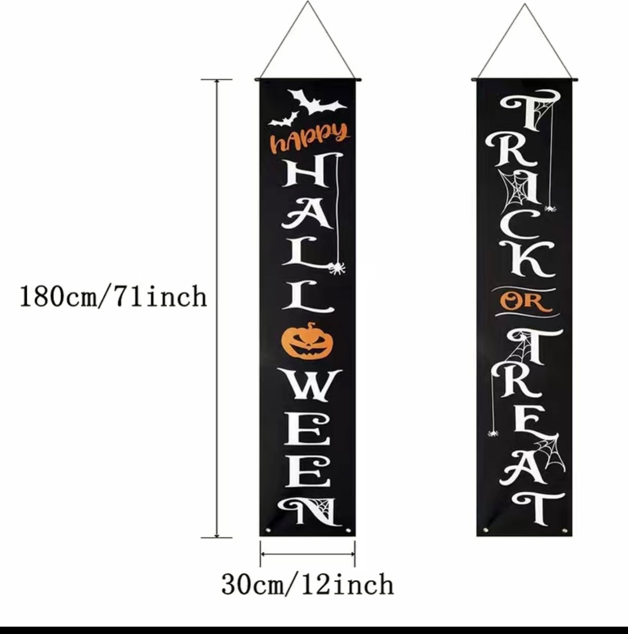 Happy Halloween Trick or Treat Door Welcome Sign Banner - 2 pieces