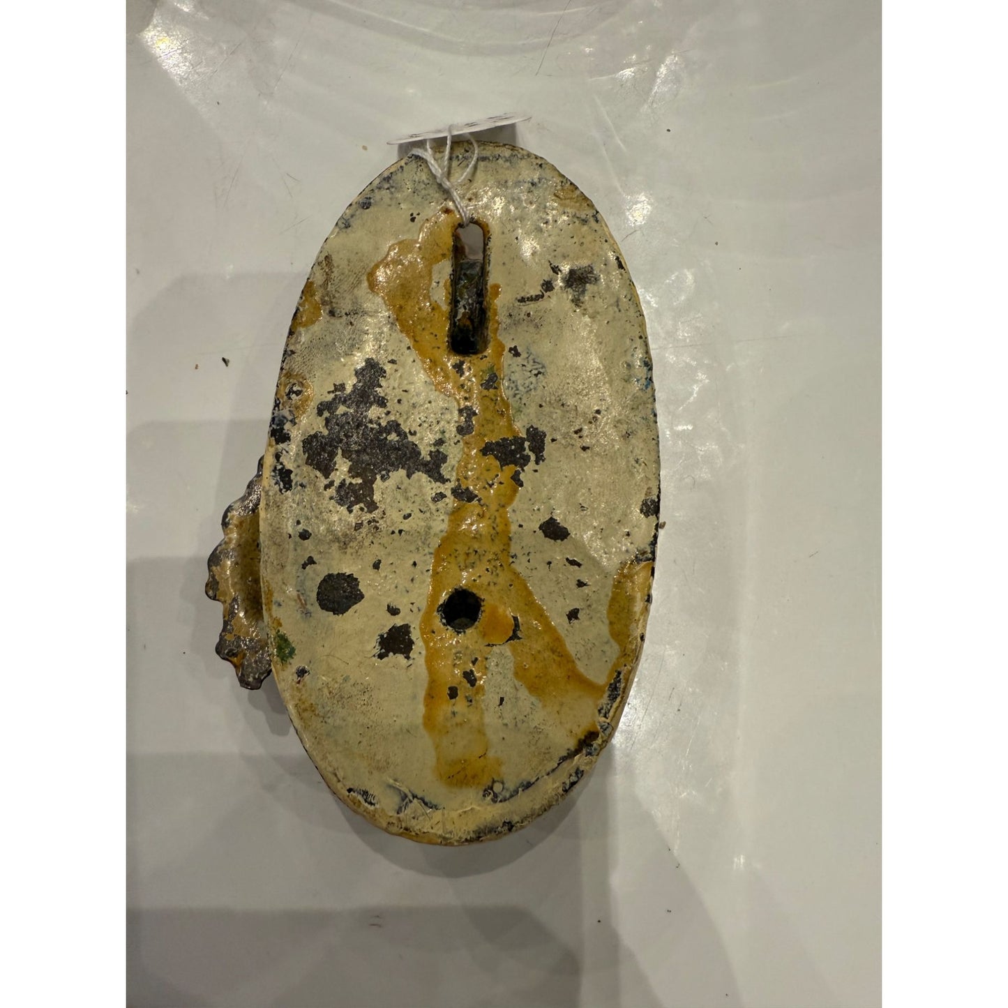 Vintage Hubley Cast Iron Floral Wall Plaque With Raised Flower Basket Design