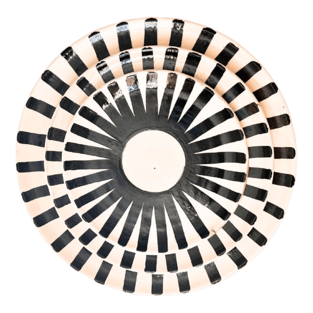 Black Sun Plate Set - Vibrant Dinnerware for Summer Dining