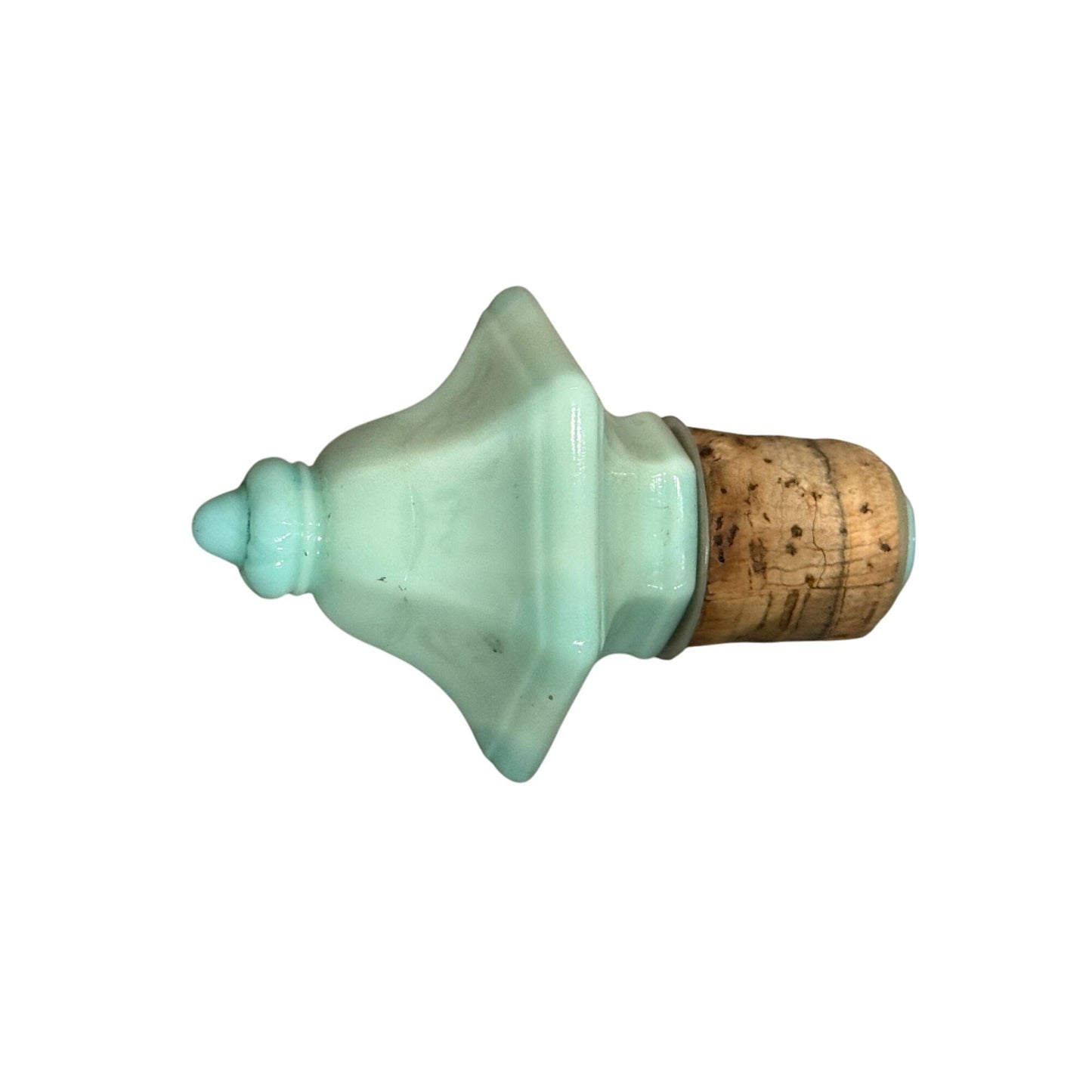 Vintage 1972 Beam’s Choice Jadeite Green Milk Glass Whiskey Decanter