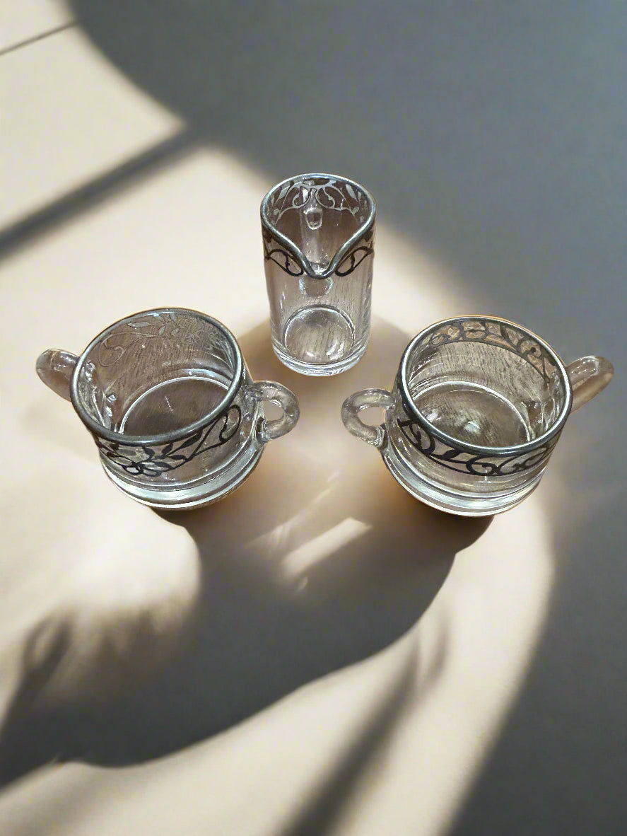 A.H. Heisey Creamer and Sugar Bowl Set or Trio