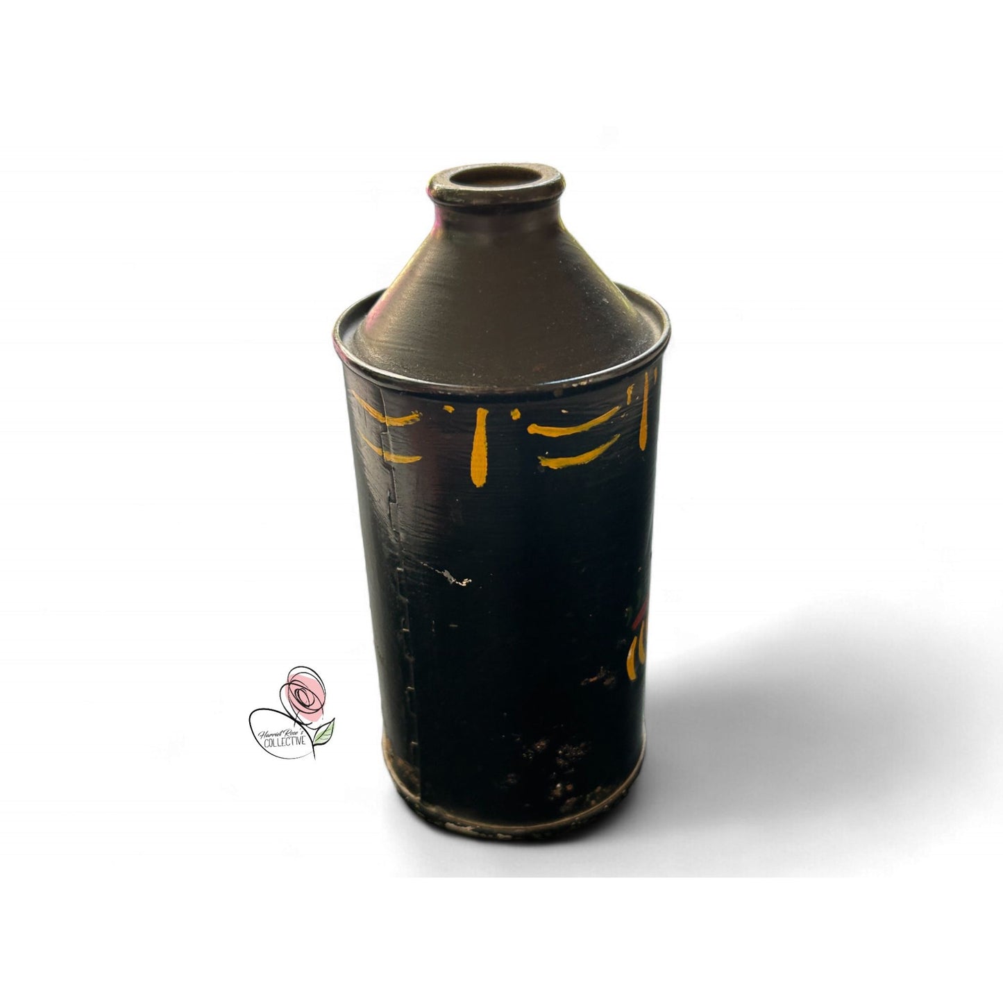 Antique Pennsylvania Dutch Hand-Painted Tin Oil Canister
