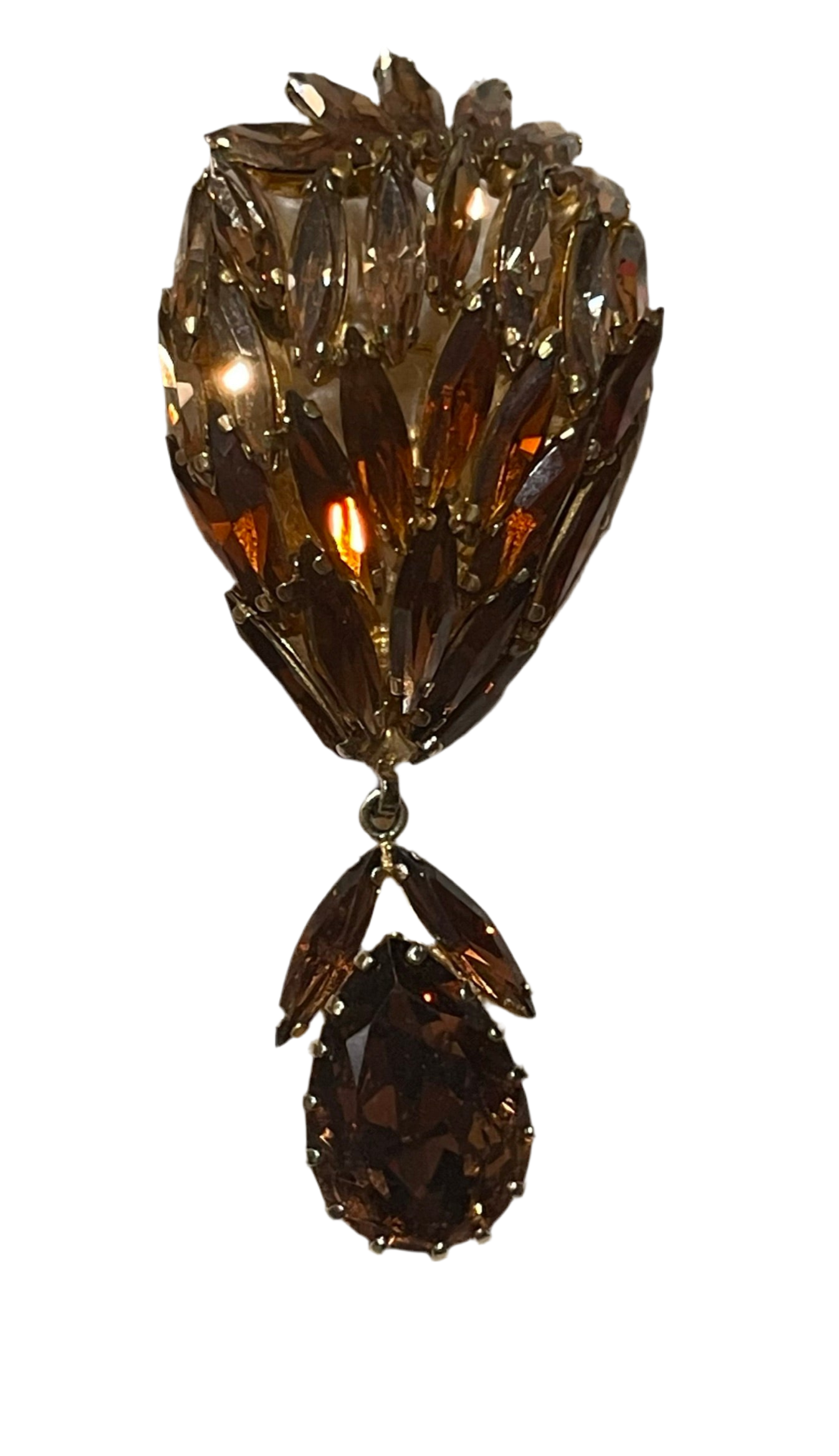 Large Costume Amber Brooch