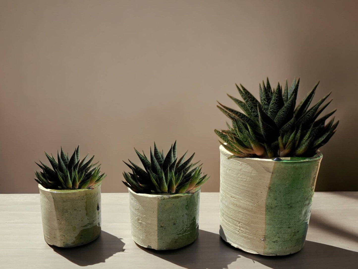 Handmade Moroccan 50/50 Glaze Tamegroute Planter/Pot: Small, Medium, Large Ceramic Pottery for Decoration, Plants, or Utensils