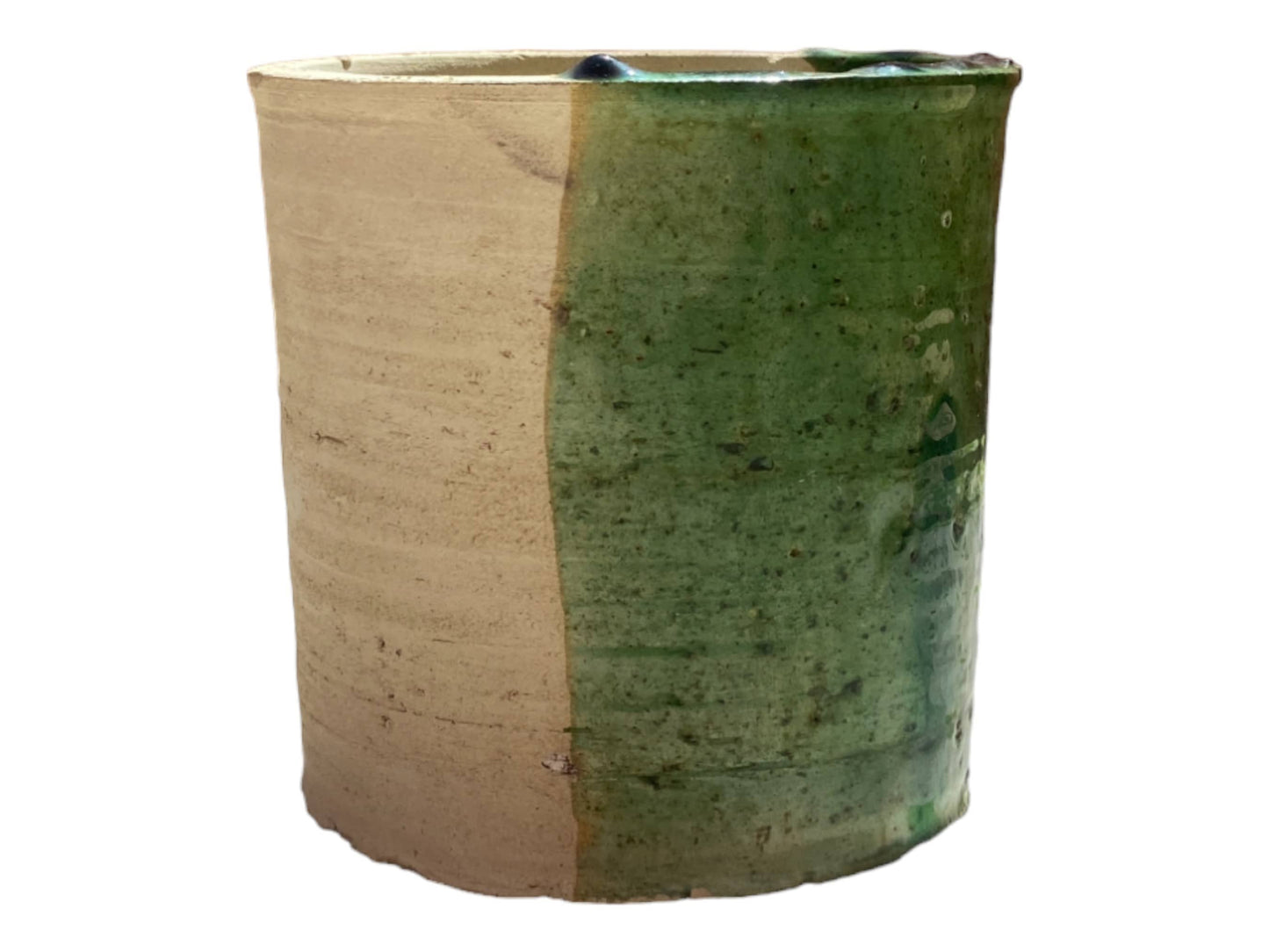 Handmade Moroccan 50/50 Glaze Tamegroute Planter/Pot: Small, Medium, Large Ceramic Pottery for Decoration, Plants, or Utensils