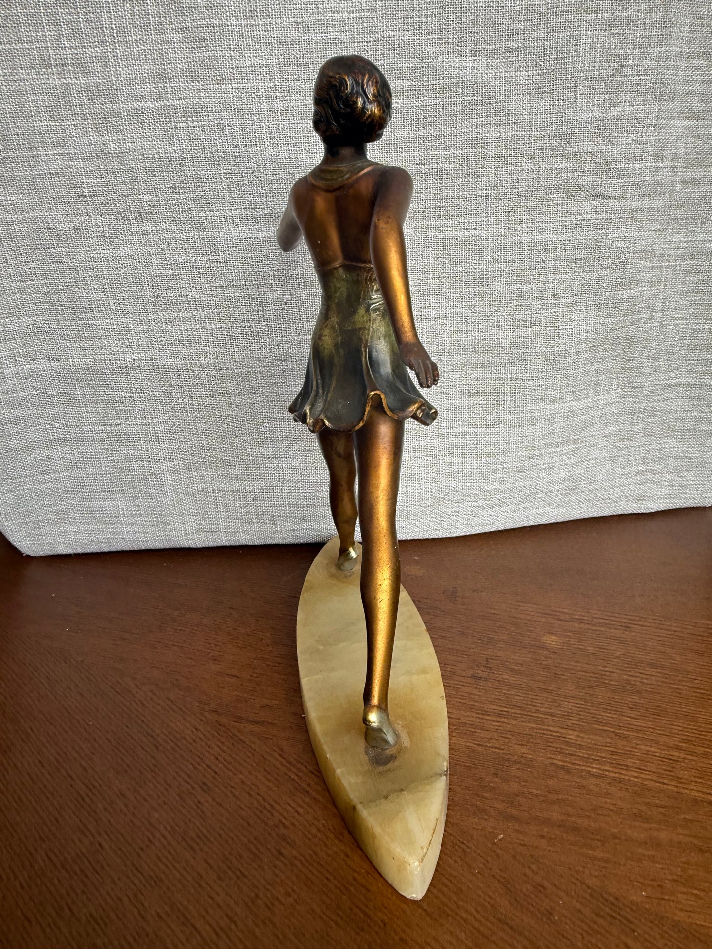Bronze ballerina on marble base