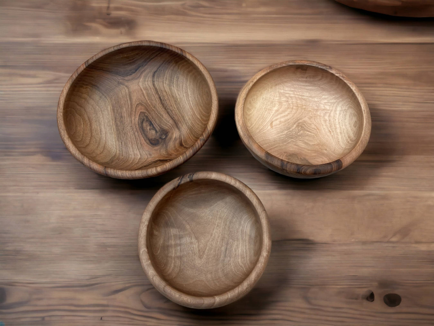 Set Of 3 Handmade Moroccan Walnut Wood Bowl, Walnut Bowl, Salad Bowl, Serving Bowl, Walnut Bowl Made From Ethically Sourced Wood