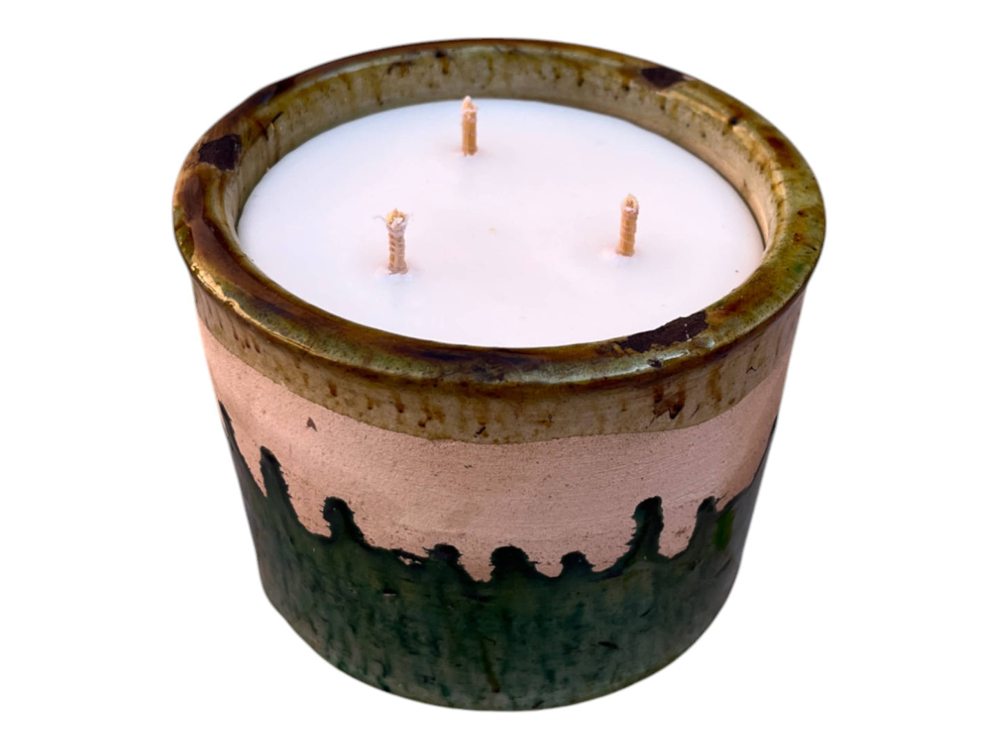 Luxury Moroccan Glaze Tamegroute Scented Soy Wax Candle: Handmade Ceramic Artistry