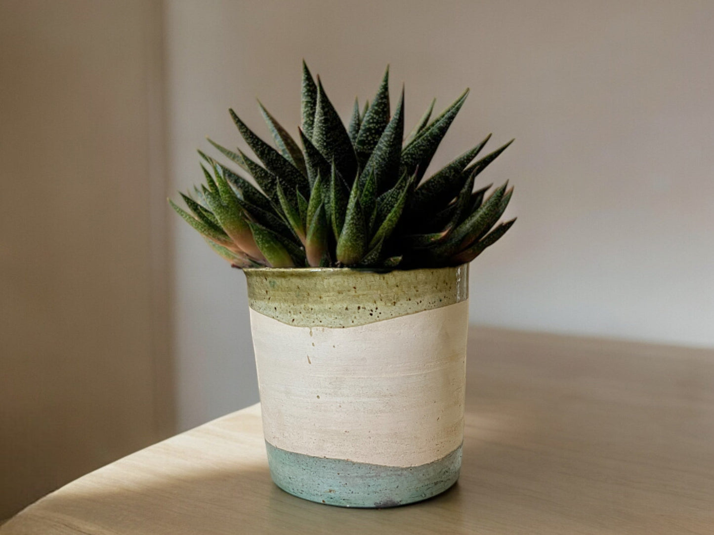 Handmade Moroccan Vintage Shaded Glaze Tamegroute Planter/Pot: Unique Ceramic Pottery for Plants