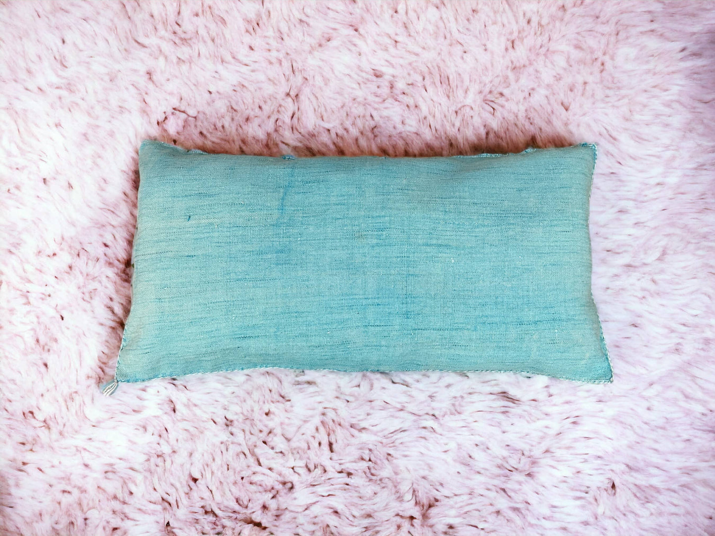 Moroccan Sabra Lumbar Throw Pillow: Cactus Silk Elegance for Stylish Comfort