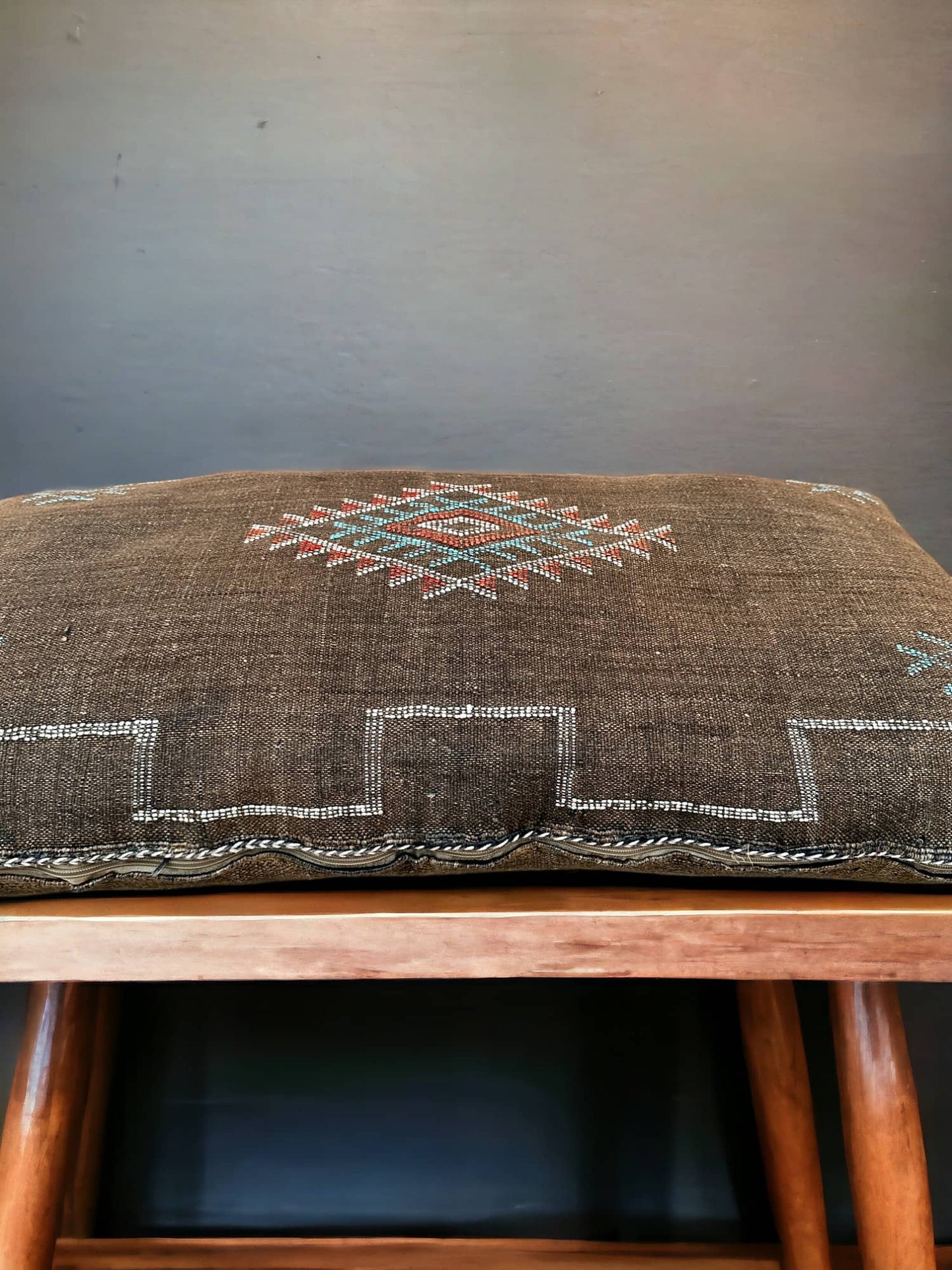 Moroccan Sabra Lumbar Throw Pillow: Cactus Silk Elegance for Stylish Comfort
