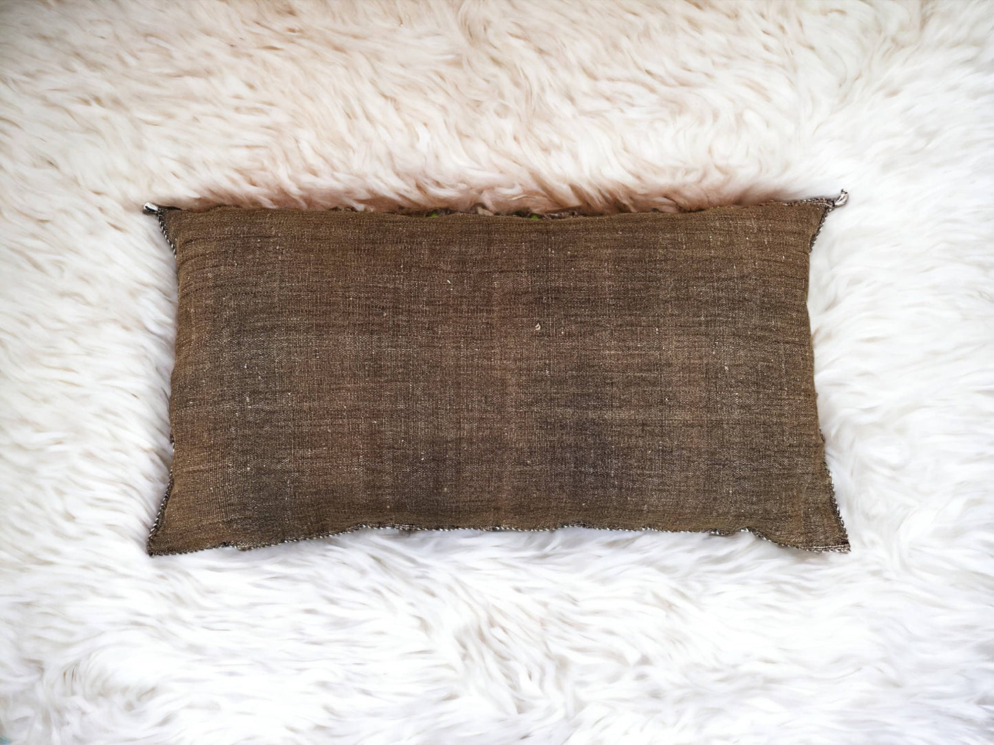 Moroccan Sabra Lumbar Throw Pillow: Cactus Silk Elegance for Stylish Comfort