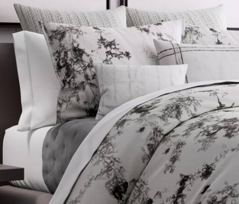 Vera Wang Charcoal Vines Natural Sham, Standard