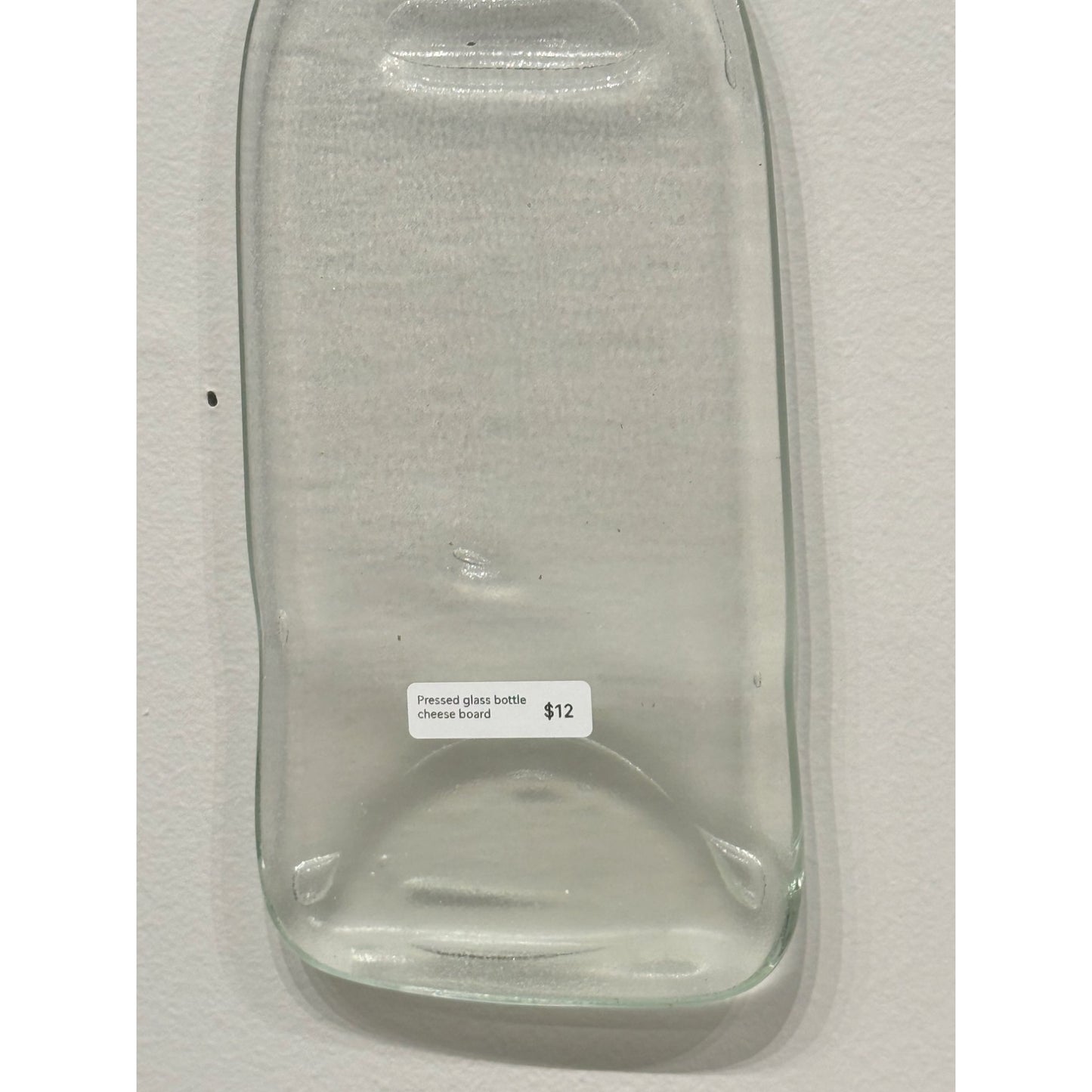 Pressed Glass Bottle Cheese Board With Metal Wire Hanger