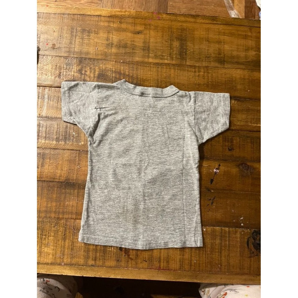 Vintage Artex Peanuts Snoopy Joe Steeler Rare 1960s Gray Youth Size Small T-shirt