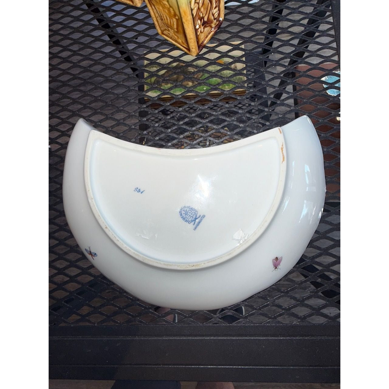 Herend "Rothschild Bird" Hand-Painted Porcelain Crescent Salad Dish