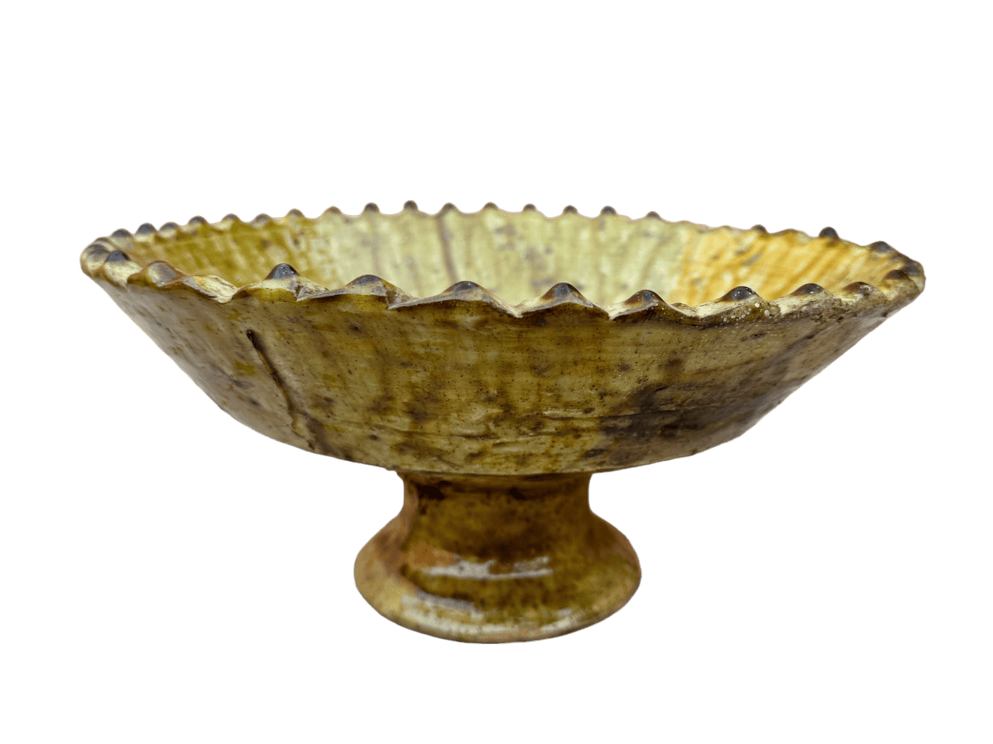 Tamegroute Fruit Bowls, Tamegroute Bowls Green & Ochre Glazed Pottery, A Collection Of 4 Ceramic Fruit bowls, each handmade in Morocco.