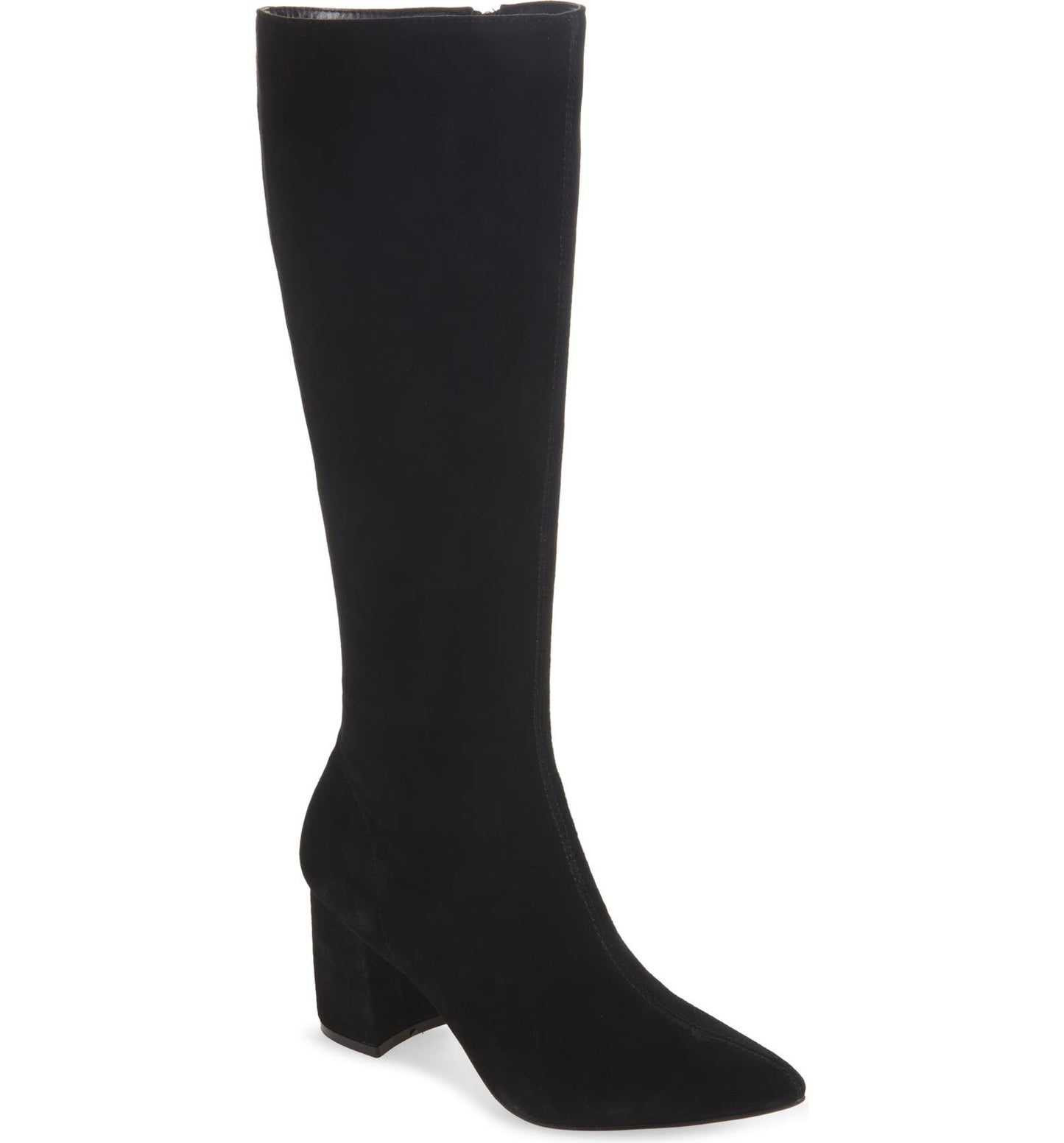 Steve Madden Womens Nieve Block-Heel Boots Black Suede 7.5M