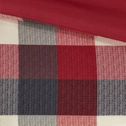 Home Essence Warren Red Herringbone Plaid 7 Piece Comforter Set, King