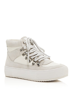 Aqua Womens Bash Suede High Top Sneakers White