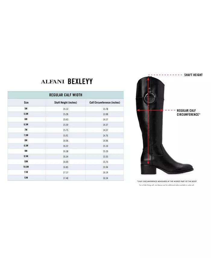 Alfani Womens Bexleyy Riding Boots Black Leather Size - 6.5 M