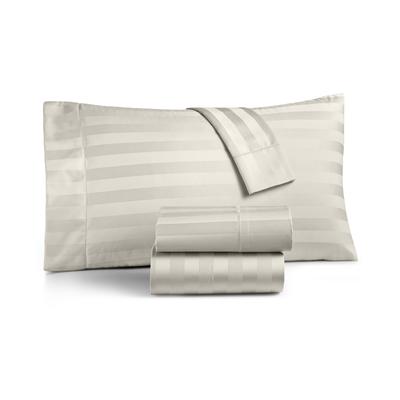 Charter Club Damask 1.5" Stripe Extra Deep Pocket 100% Supima Cotton 550 Thread Count 4 Pc. Sheet Set, Queen