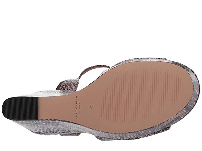 Kurt Geiger Womens Archer Leather Embellished Wedges Brown 6 Medium (B M)