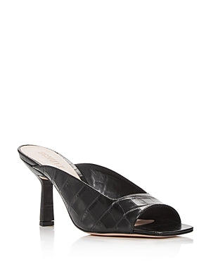 Schutz Agape Leather Slip on Heels Black SZ 6.5