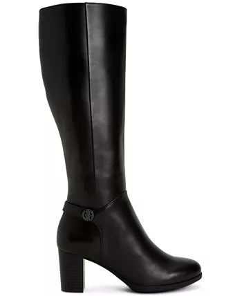 Giani Bernini Adonnys Memory-Foam Wide-Calf Black Leather 9M
