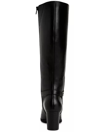 Giani Bernini Adonnys Memory-Foam Wide-Calf Black Leather 9M