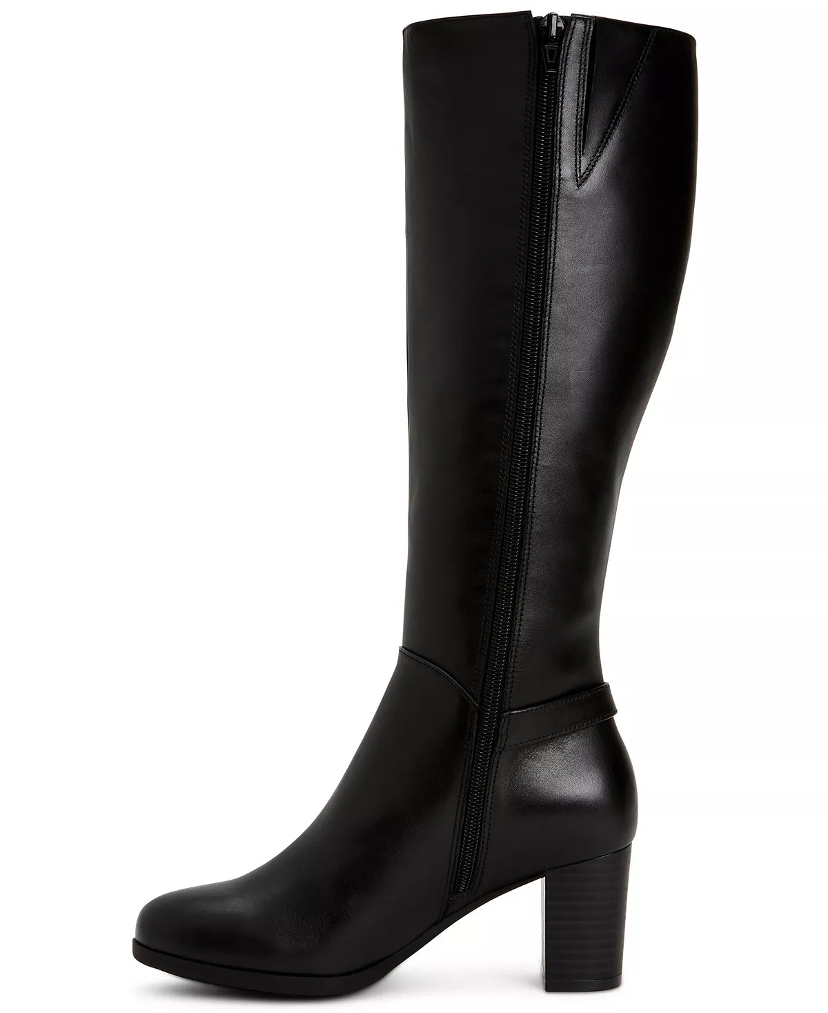 Giani Bernini Adonnys Memory-Foam Wide-Calf Black Leather 9M