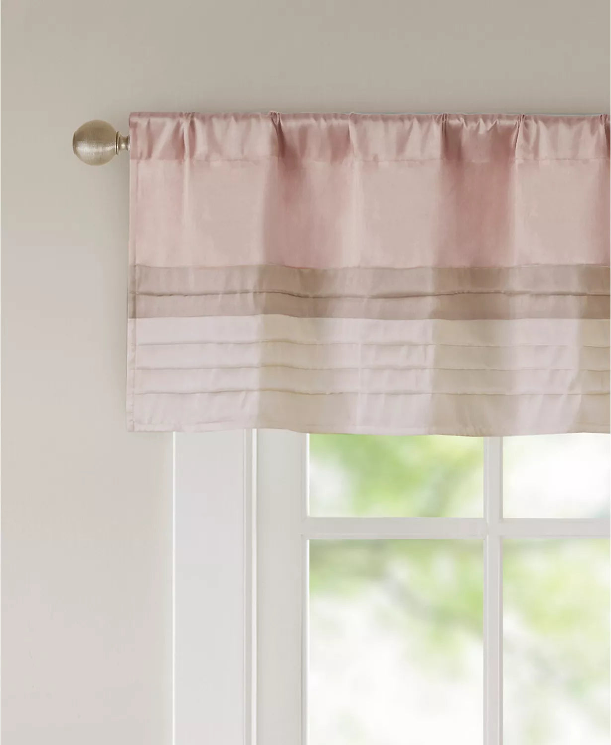 Madison Park Amherst Colorblock 50" x 18" Window Valance - Blush