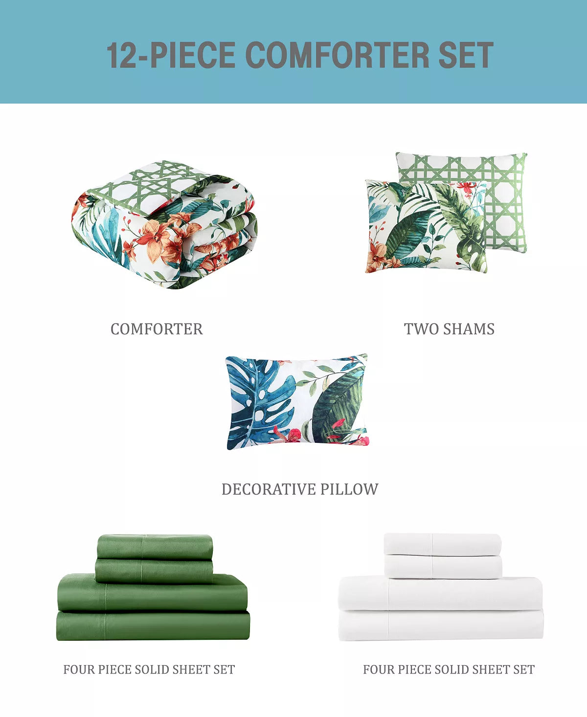 HALLMART COLLECTIBLES Orlina 12-Pc. Reversible King Comforter Set