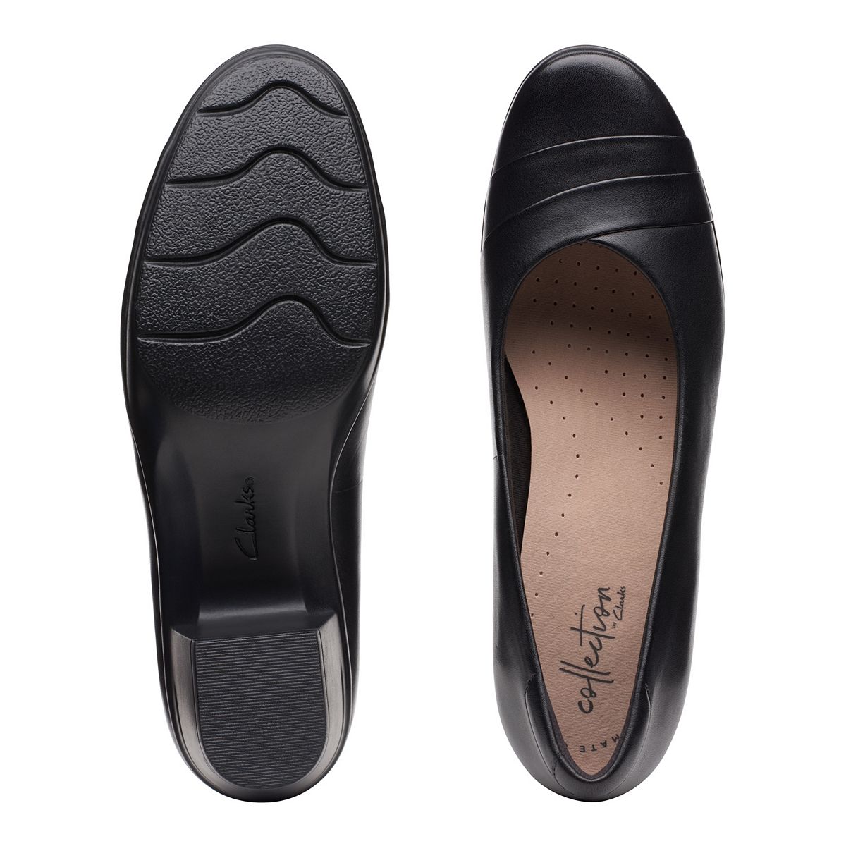 Clarks Clarks Collection Womens Emsl Black Leather 8M
