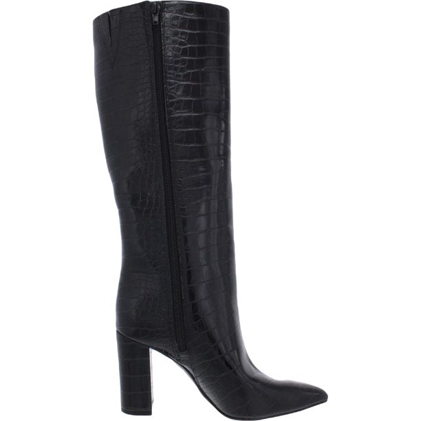 INC International Concepts Womens Paiton Block-Heel Boot Black Croc 12M