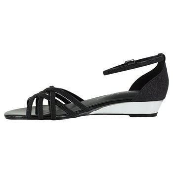 Easy Street Tarrah Dress Sandals in Silver Glitter Size 9 Wide