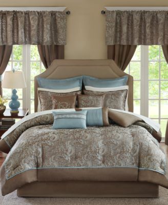 Madison Park Essentials Brystol 24-Pc. Cali BlueBrown California King