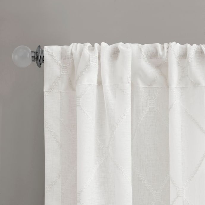 Madison Park Irina Diamond Sheer Rod Pocket Window Curtain Panel (Single) 100in. x 84 in