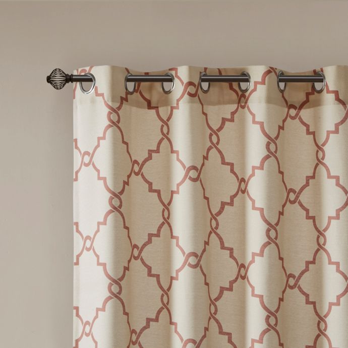 Madison Park Saratoga 95-Inch Grommet Top Window Curtain Panel in Beige/Spice (Single)