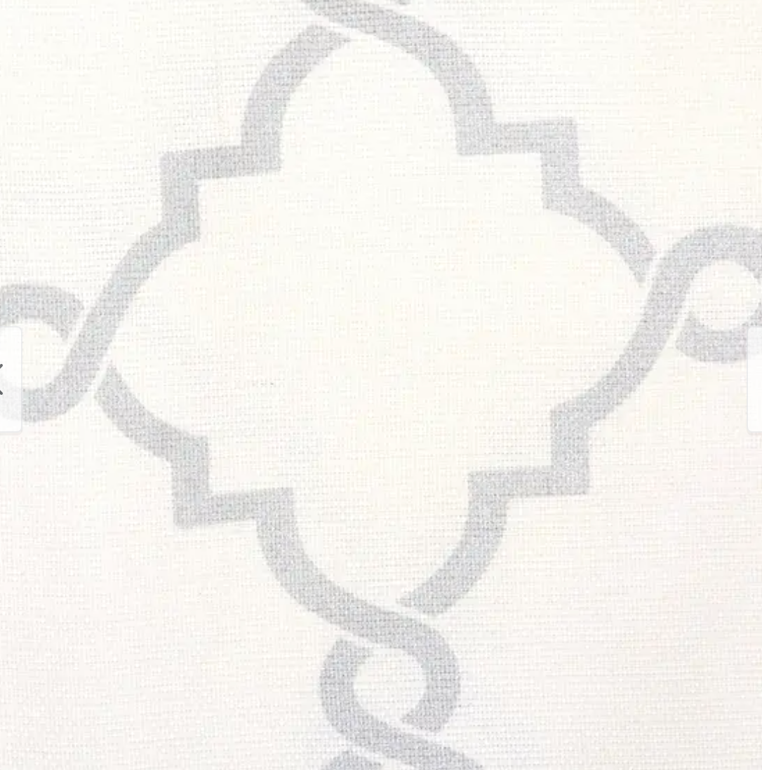 Madison Park Saratoga 100" x 84" Fretwork-Print Grommet Patio Curtain Panel Ivory and Silver