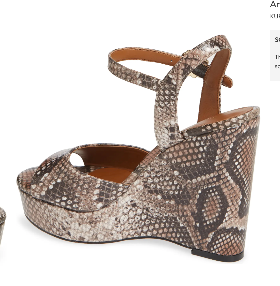 Kurt Geiger Womens Archer Leather Embellished Wedges Brown 6 Medium (B M)