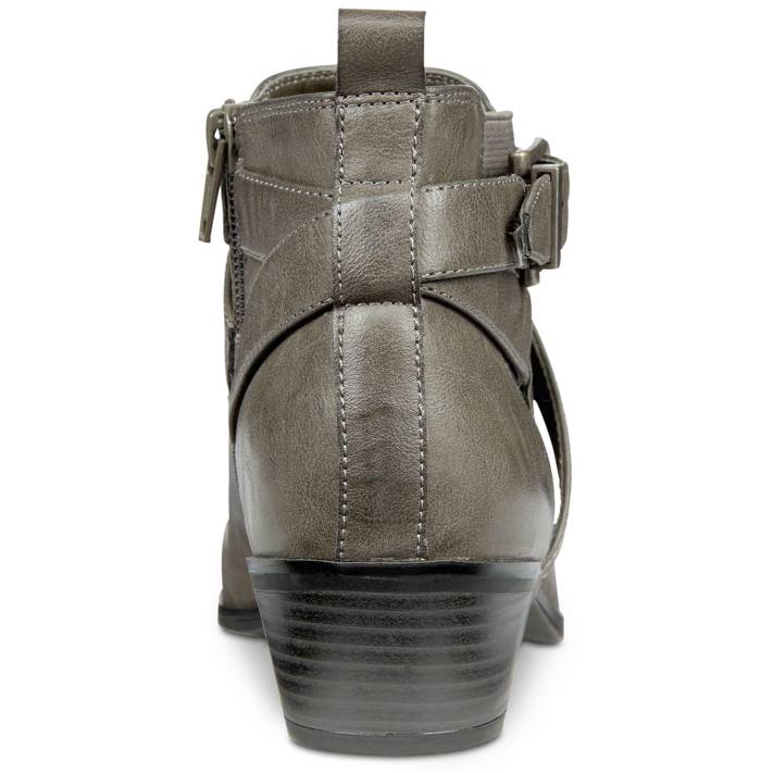 STYLE & CO Harperr Strappy Shoe Booties - Grey - Size 6.5