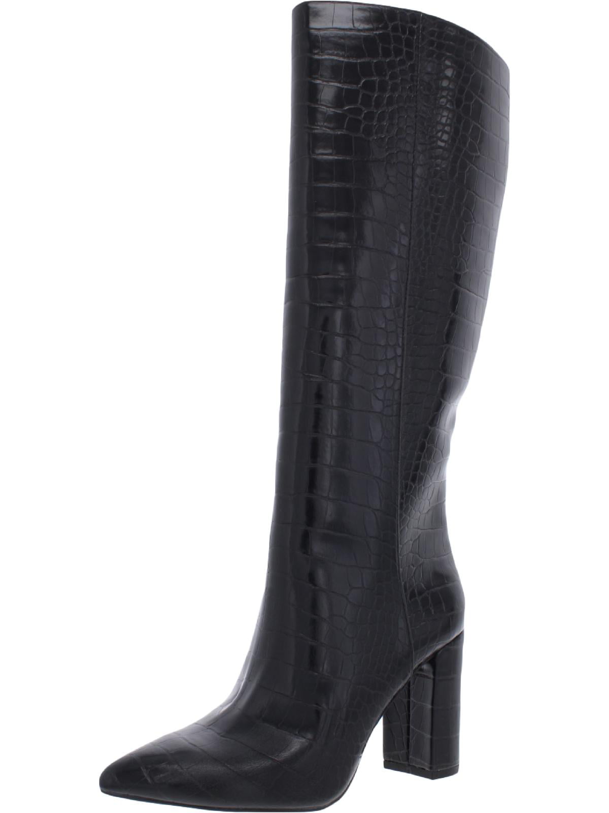 INC International Concepts Womens Paiton Block-Heel Boot Black Croc 12M