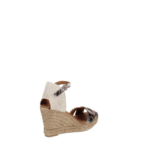 Kurt Geiger Leona Wedge Espadrille Sandals Grey Python Size 8.5