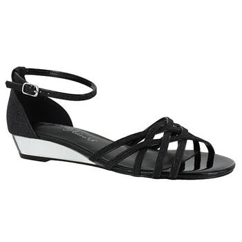 Easy Street Tarrah Dress Sandals in Silver Glitter Size 9 Wide