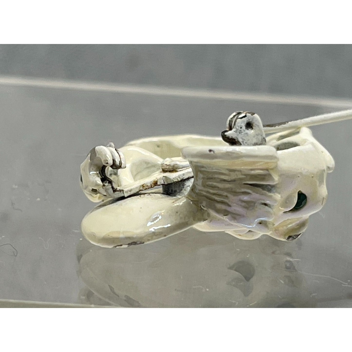 Vintage Cute White Mouse Pin Brooch