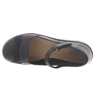 Clarks Clarks Womens Collection Cora Black Leather Synthetic Combin 10W